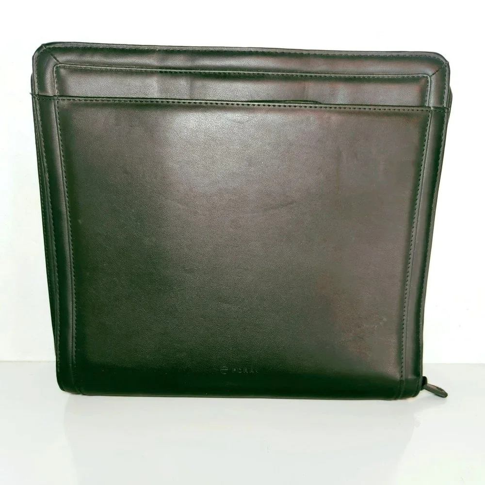 Foray Business Portfolio Zipper Binder Pencil Pouch Pockets Black